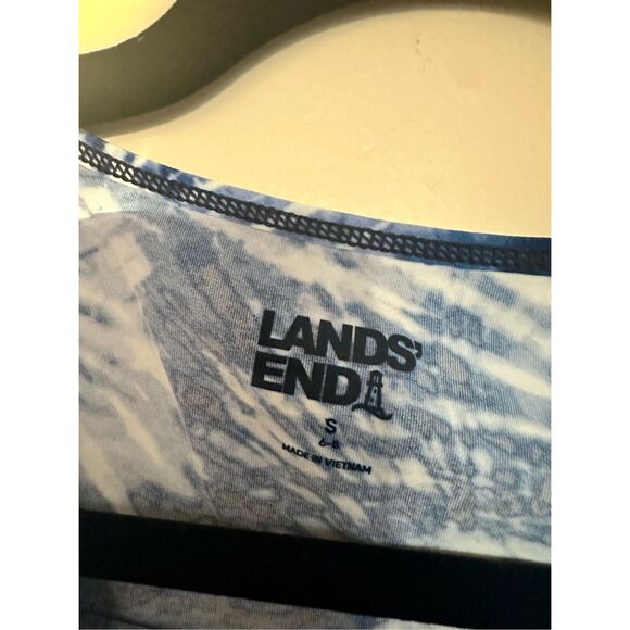 Lands End Blue and White Swim Rash Guard SPF 50 Size Small New - Picture 4 of 6